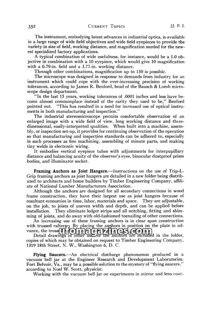 Cover of Scientific Journal Articles issue J. F. I.: CURRENT TOPICS