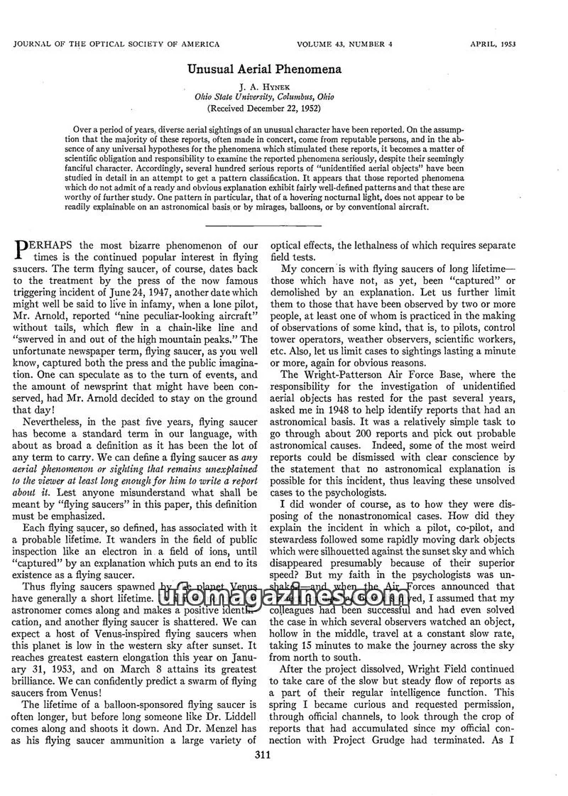 Cover of Optical Society of America issue 4: JOURNAL OF THE OPTICAL SOCIETY OF AMERICA