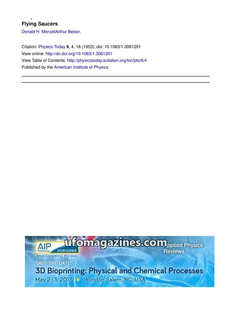 Cover of American Institute of Physics issue 4: Physics Today