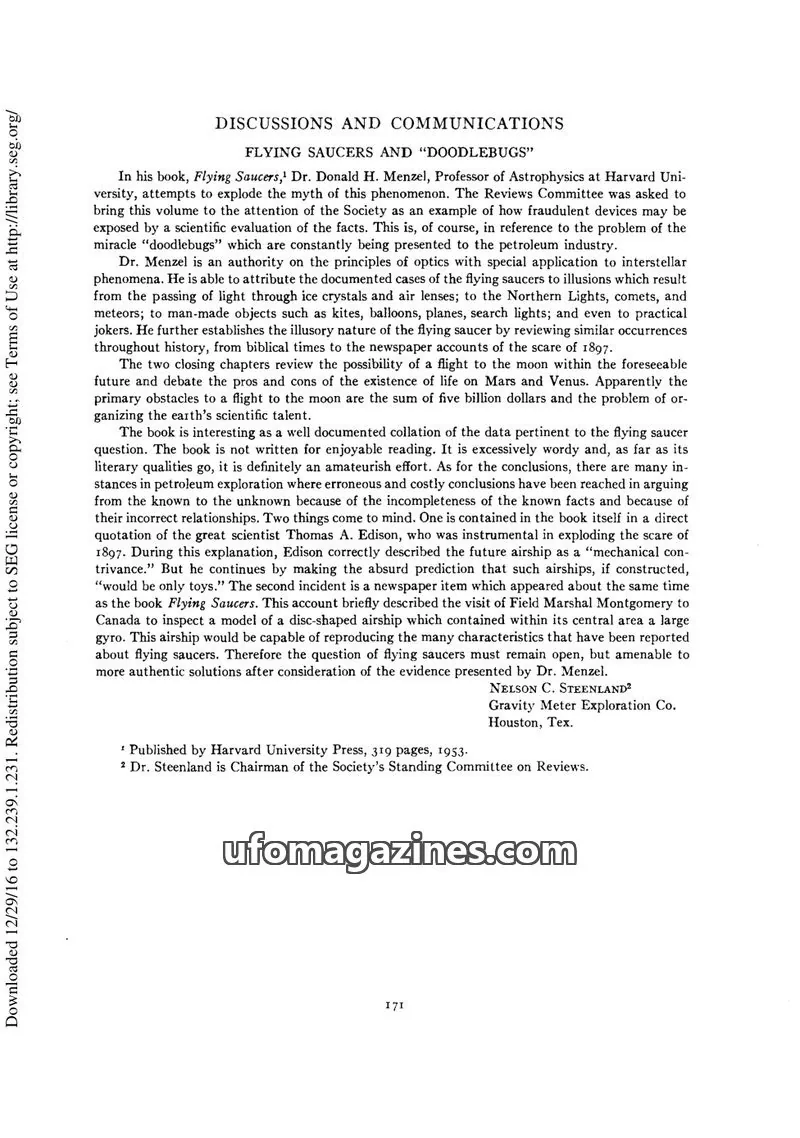 Cover of Harvard University Press issue 171: DISCUSSIONS AND COMMUNICATIONS