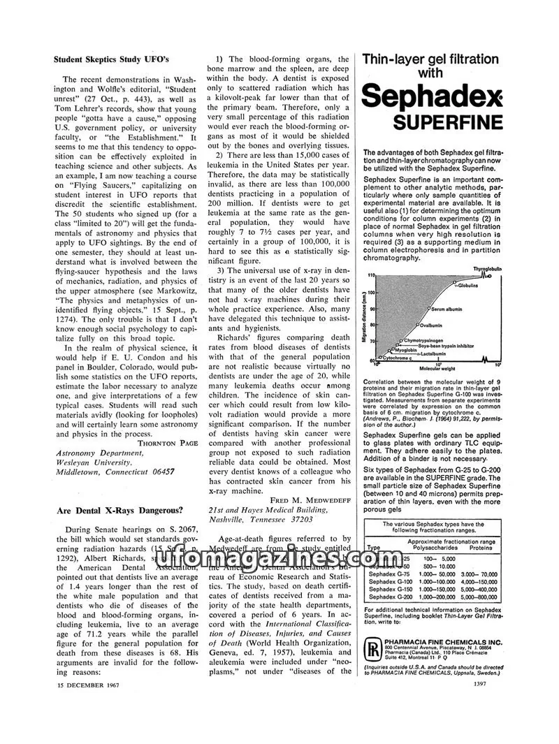 Cover of American Association for the Advancement of Science issue 15 December 1967: Science