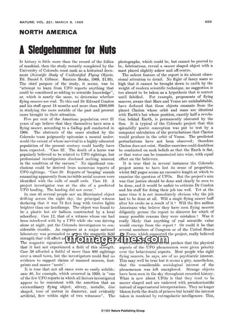 Cover of Nature Publishing Group issue VOL. 221: NATURE
