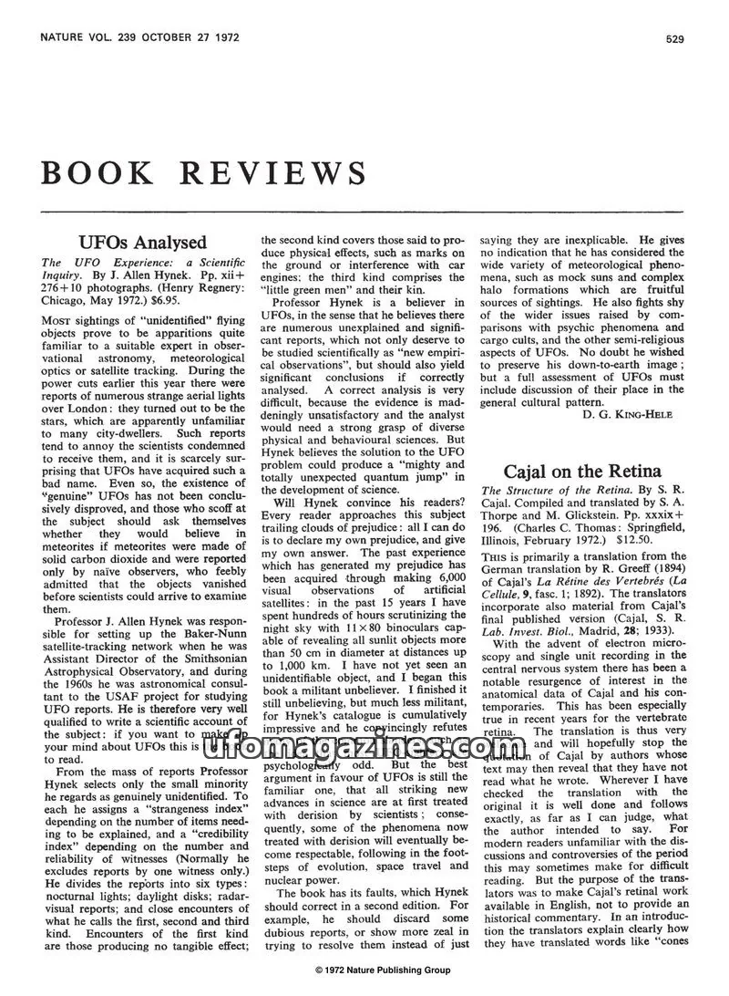 Cover of Nature Publishing Group issue VOL. 239: NATURE