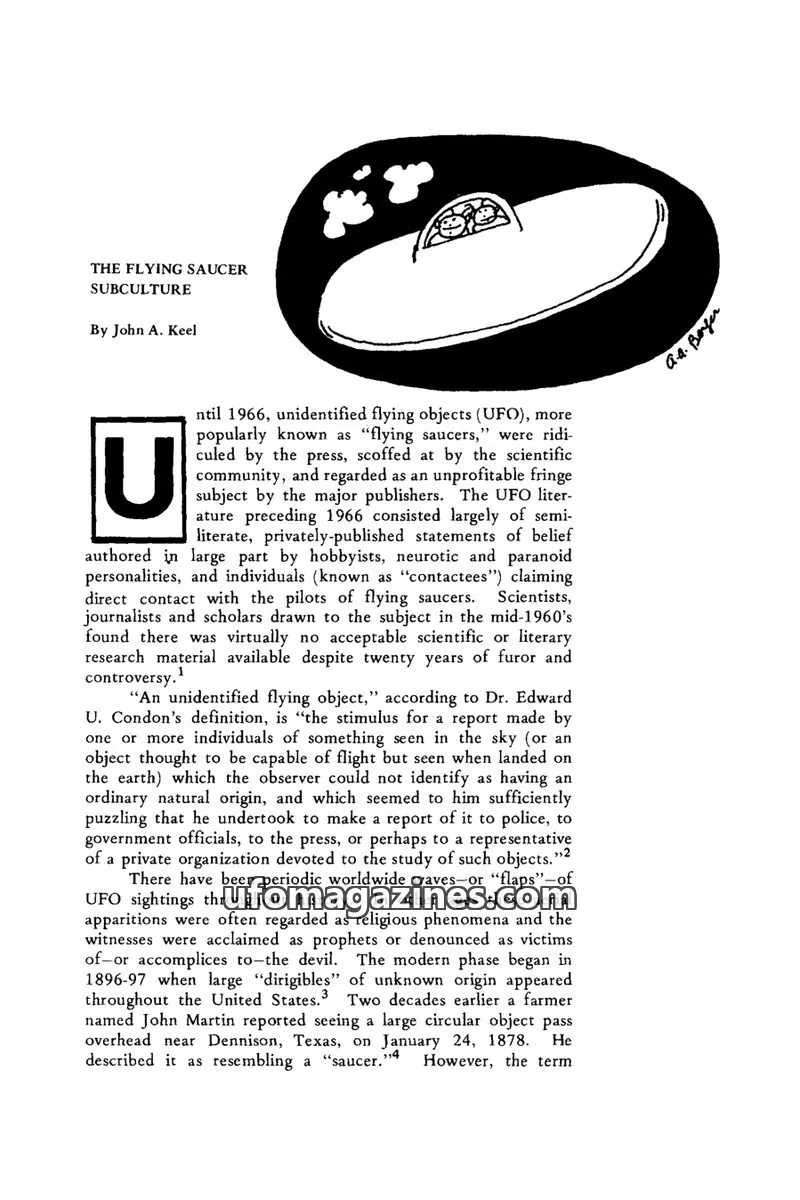 Cover of Scientific Journal Articles issue 872-880: THE FLYING SAUCER SUBCULTURE