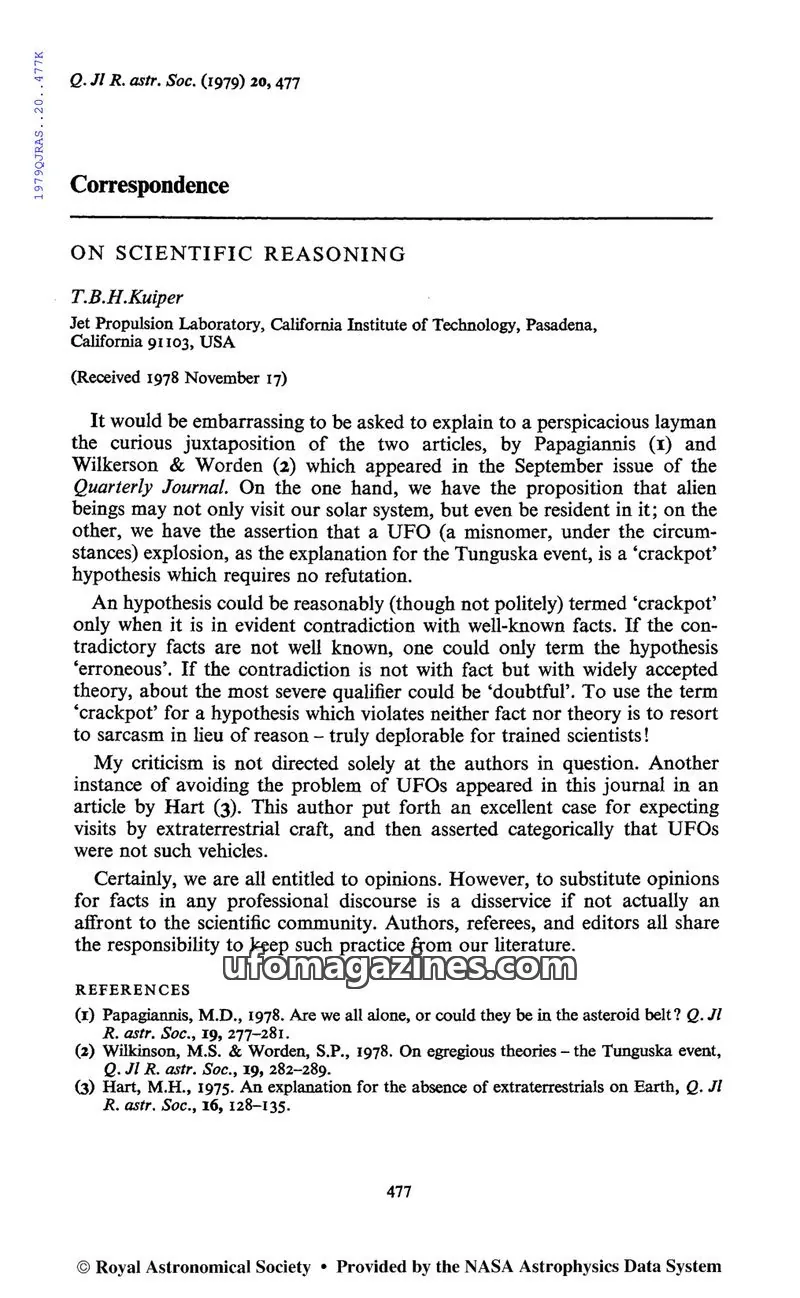 Cover of Royal Astronomical Society issue 20: Q. Jl R. astr. Soc.