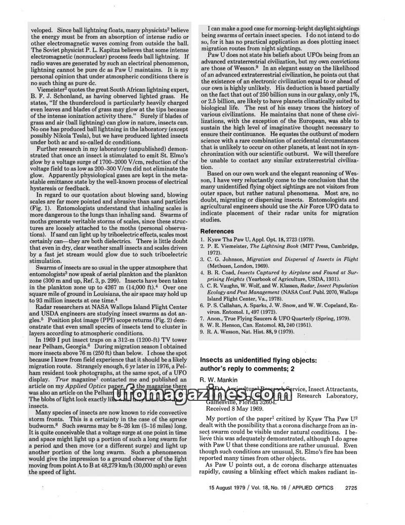 Cover of Optical Society of America issue Vol. 18, No. 16: APPLIED OPTICS