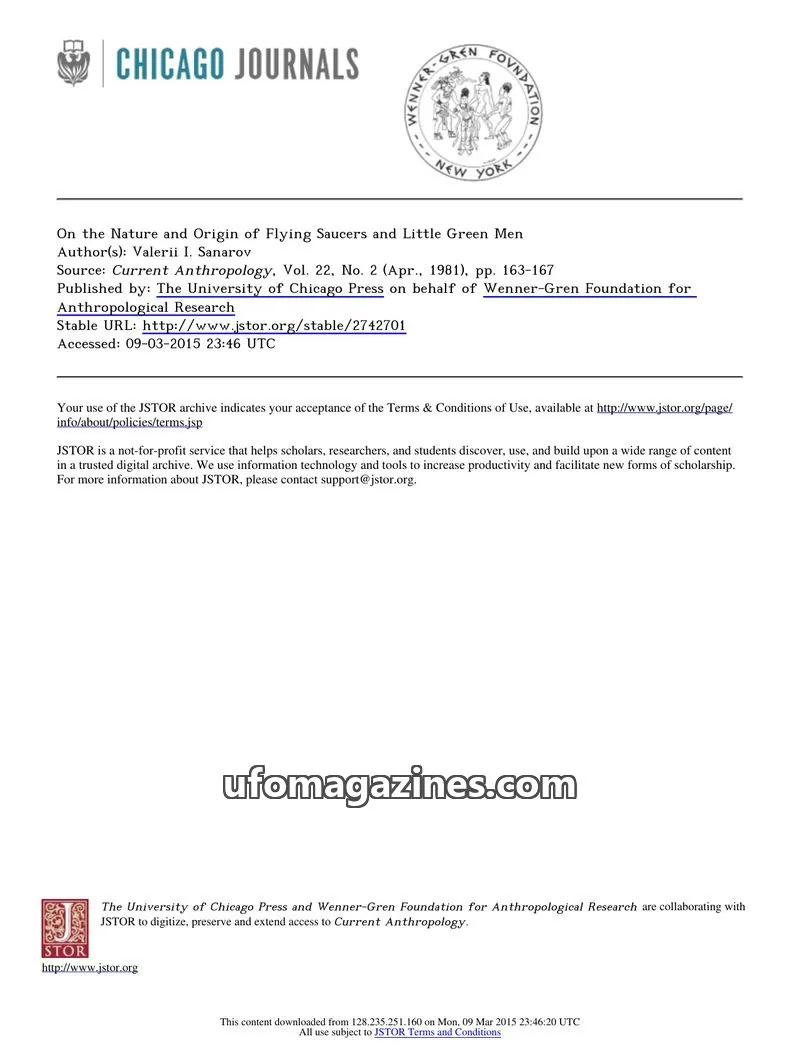 Cover of The University of Chicago Press issue 2: Current Anthropology