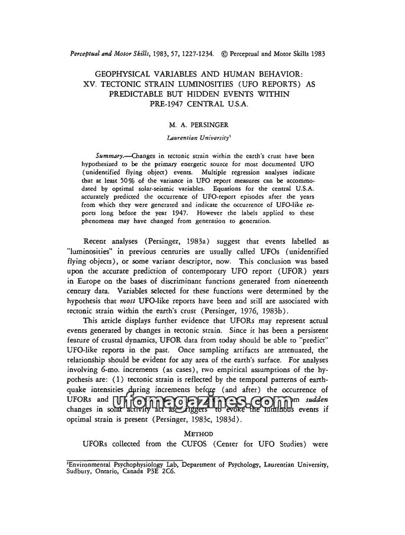Cover of Scientific Journal Articles issue 57: Perceptual and Motor Skills