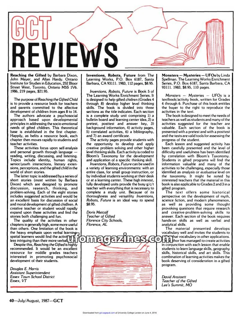 Cover of GCT issue July/August: GCT REVIEWS