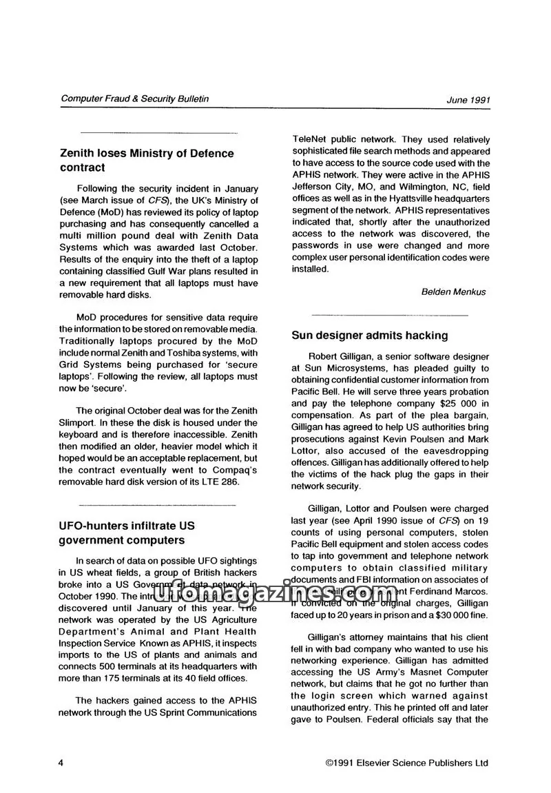 Cover of Scientific Journal Articles issue June: Computer Fraud & Security Bulletin
