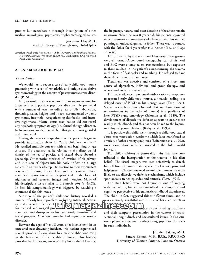 Cover of American Psychiatric Association issue 34:8: J. AM. ACAD. CHILD ADOLESC. PSYCHIATRY