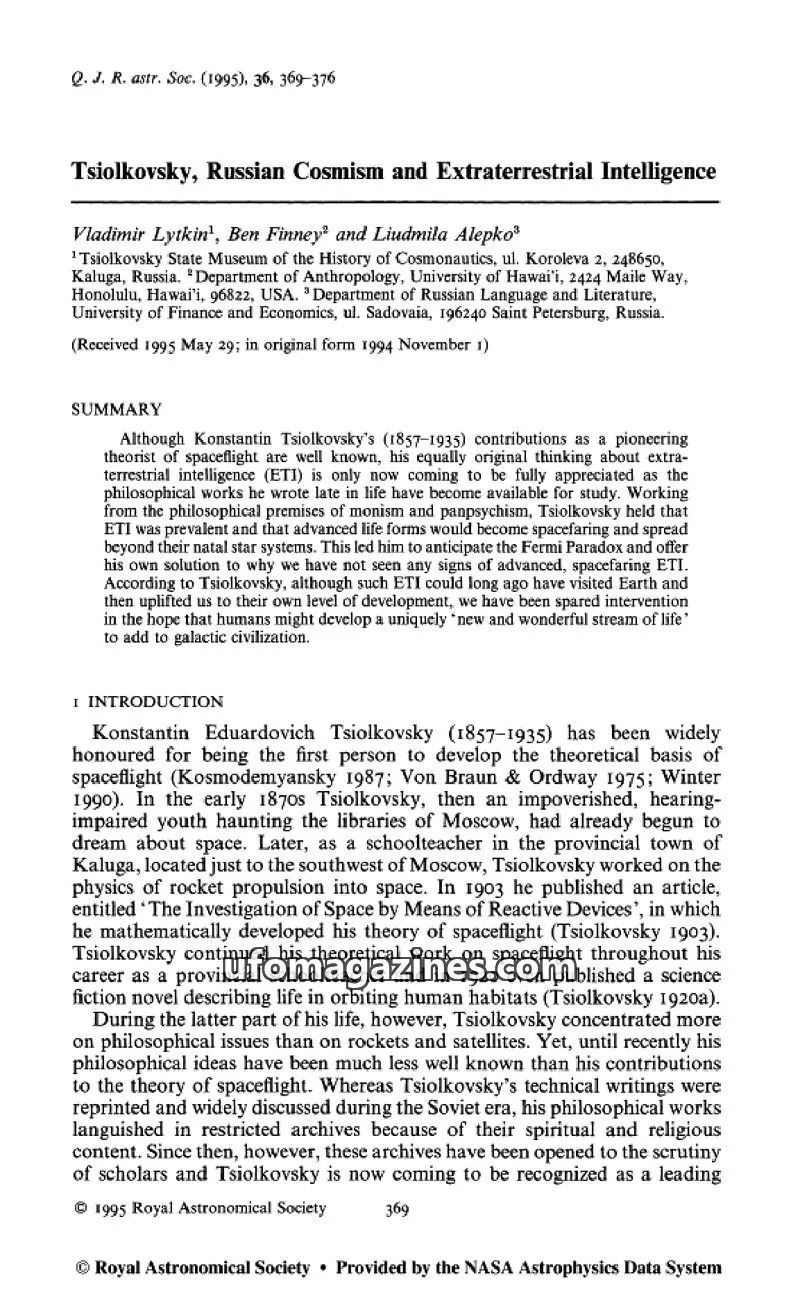 Cover of Royal Astronomical Society issue 4: Q. J. R. astr. Soc.