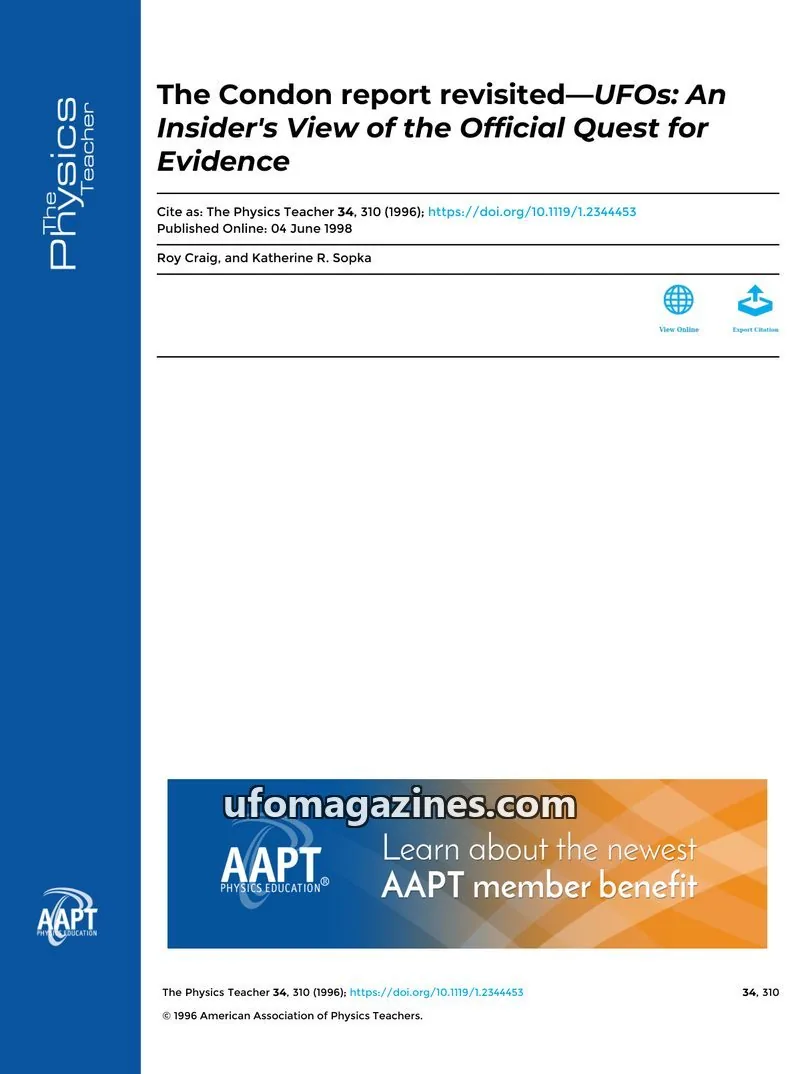 Cover of American Association of Physics Teachers issue 310: The Physics Teacher