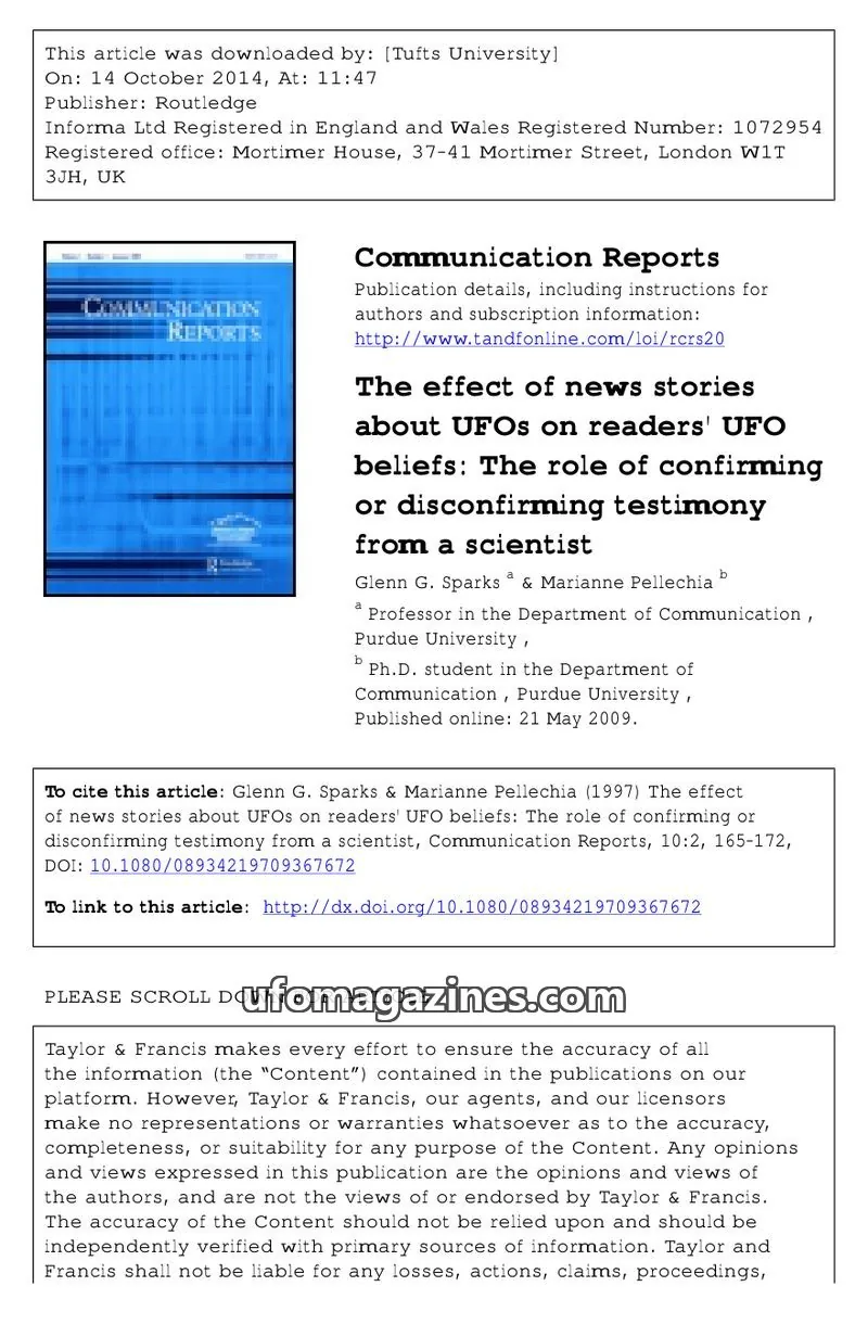 Cover of Scientific Journal Articles issue 2: Communication Reports