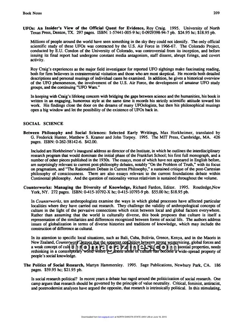 Cover of Scientific Journal Articles issue 209: Book Notes