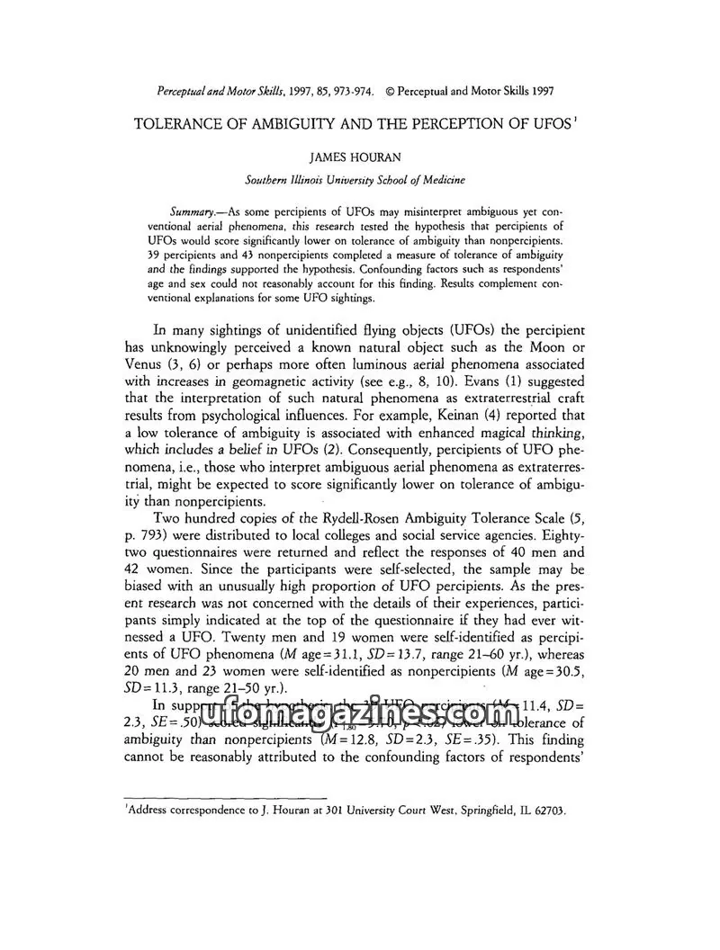 Cover of Scientific Journal Articles issue 85: Perceptual and Motor Skills