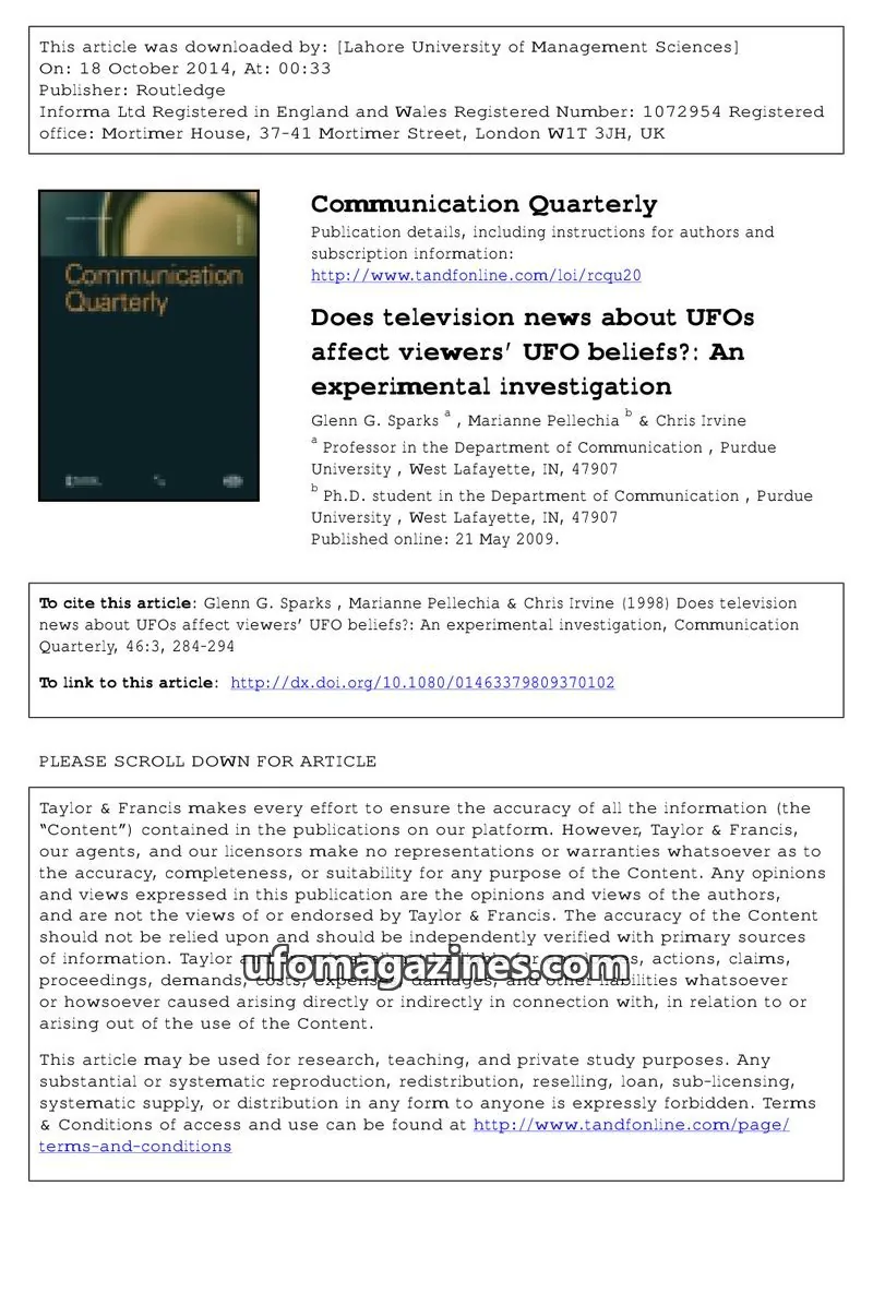 Cover of Scientific Journal Articles issue 46:3: Communication Quarterly