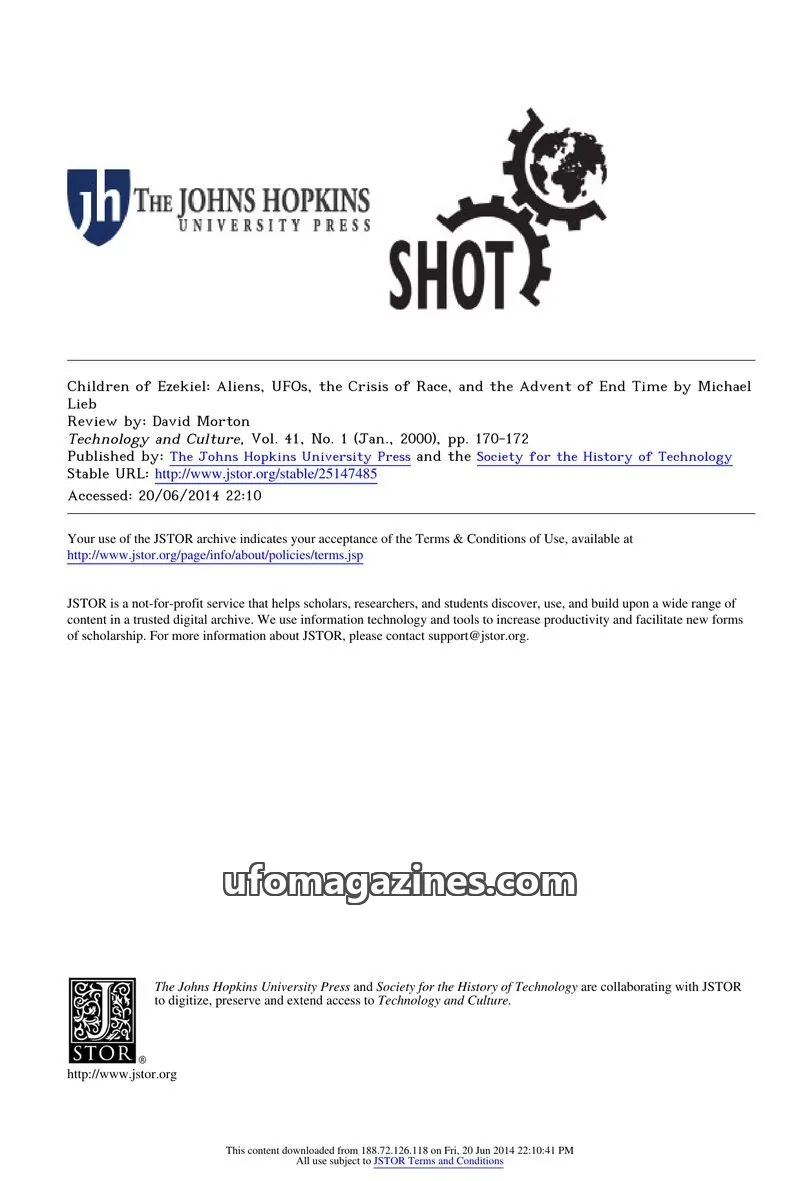 Cover of The Johns Hopkins University Press issue 1: Technology and Culture