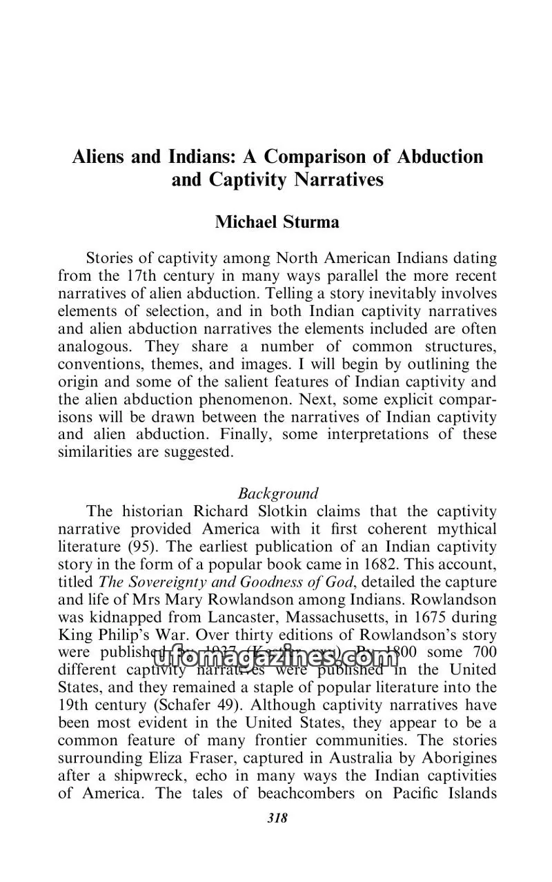 Cover of Popular Culture Association issue Journal of Popular Culture: Aliens and Indians: A Comparison of Abduction and Captivity Narratives