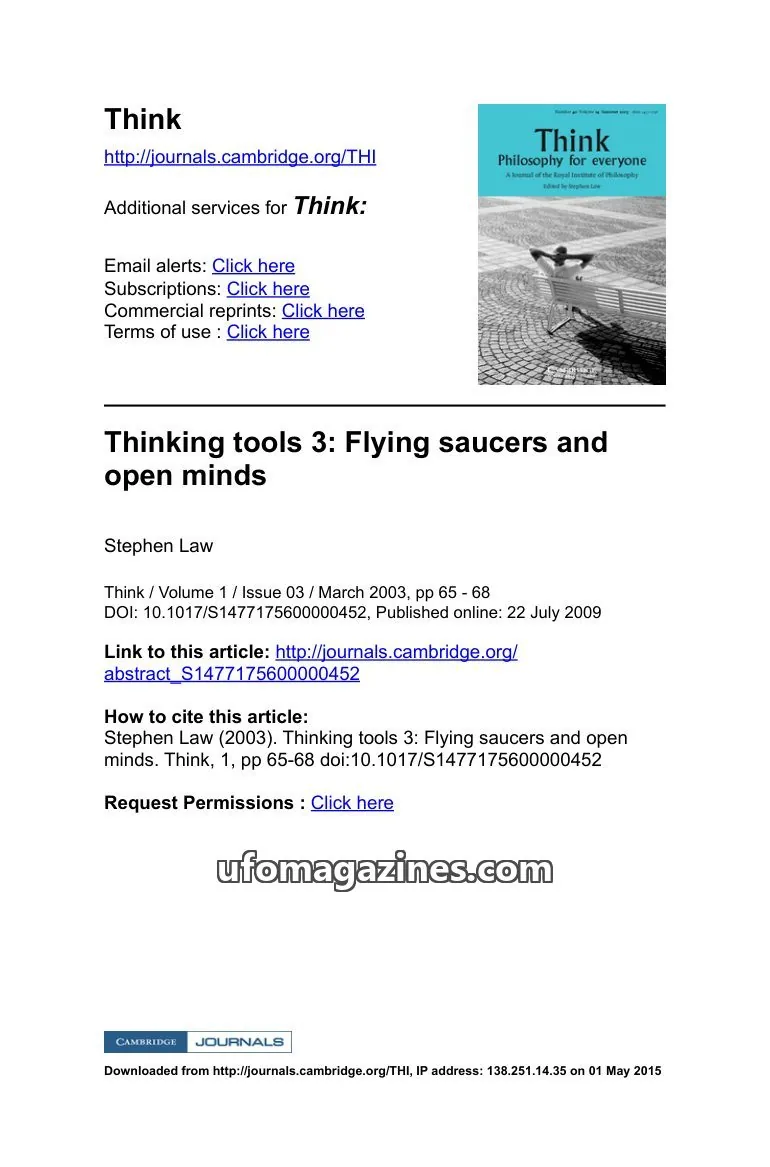Cover of Cambridge University Press issue 03: Think