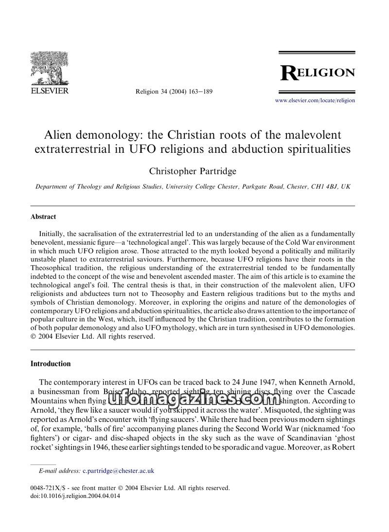 Cover of 2004 07 00 Religion - Vol 34 No 3 - Partridge