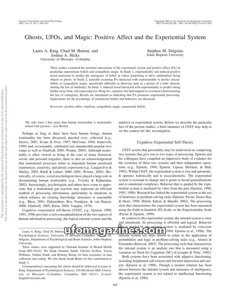 Cover of American Psychological Association issue 5: Journal of Personality and Social Psychology