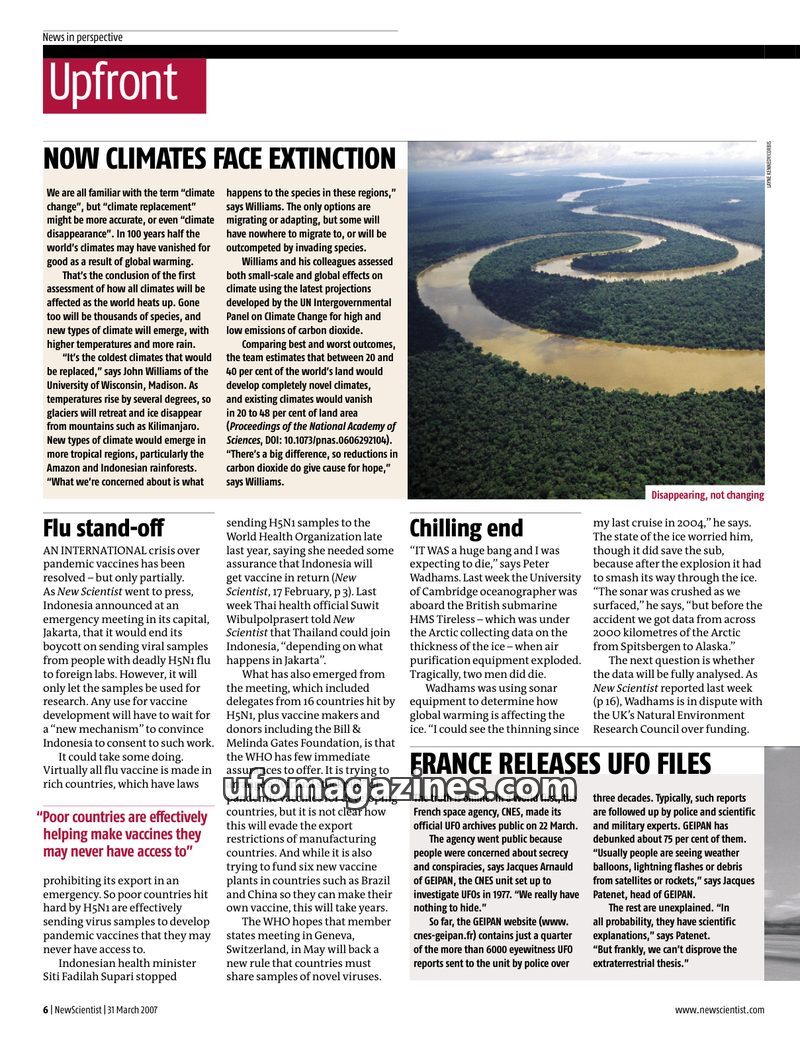 Cover of 2007 03 00 New Scientist - Vol 193 No 2597 - France releases UFO files