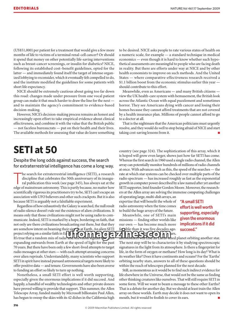 Cover of Scientific Journal Articles issue 461: NATURE