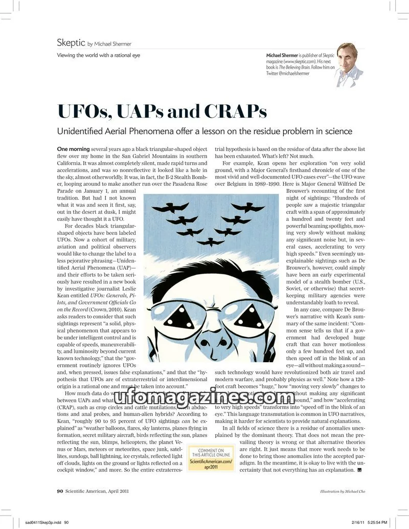 Cover of Scientific Journal Articles issue April 2011: Skeptic