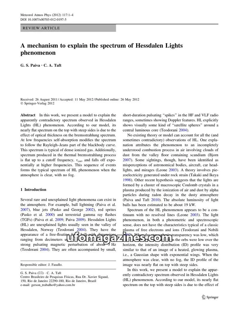 Cover of Scientific Journal Articles issue 117:1-4: Meteorol Atmos Phys