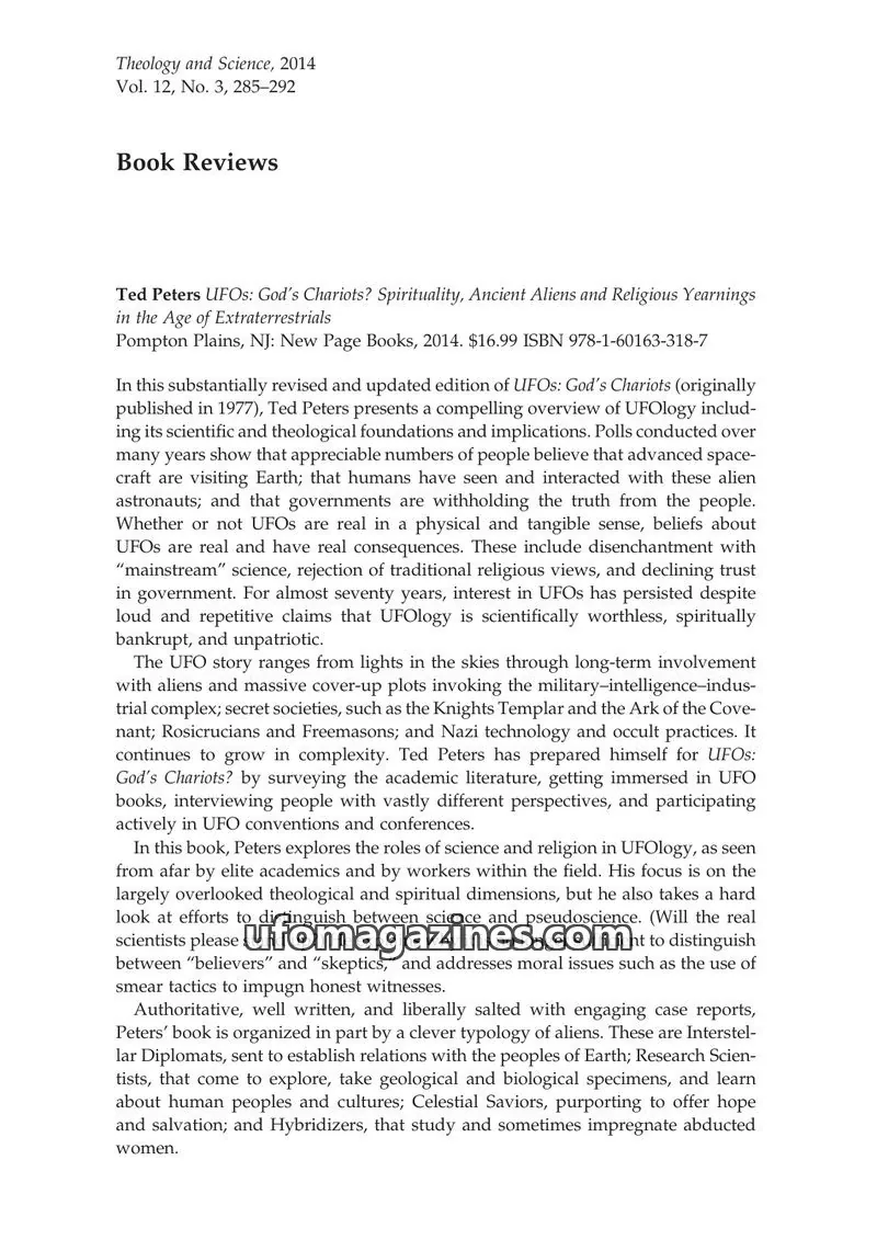 Cover of Scientific Journal Articles issue Vol. 12, No. 3: Theology and Science