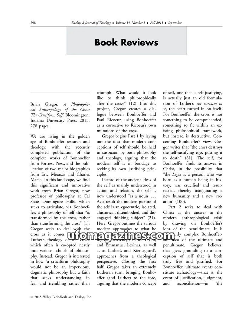 Cover of Scientific Journal Articles issue 3: Dialog: A Journal of Theology
