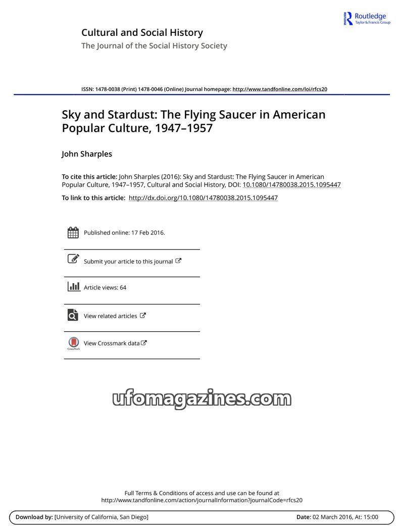 Cover of 2016 01 02 Cultural and Social History - Vol 13 No 1 - Sharples