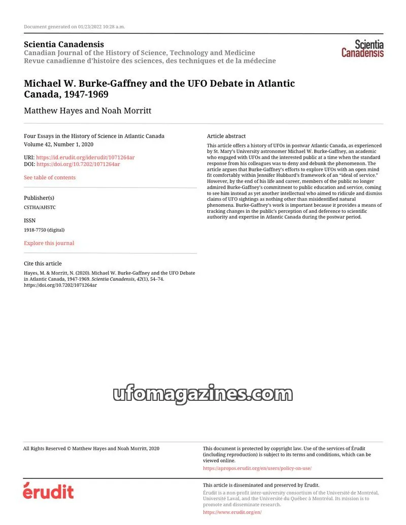 Cover of Scientific Journal Articles issue 1: Scientia Canadensis