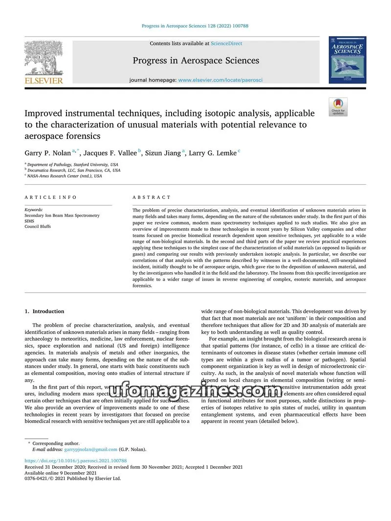 Cover of Scientific Journal Articles issue 128: Progress in Aerospace Sciences