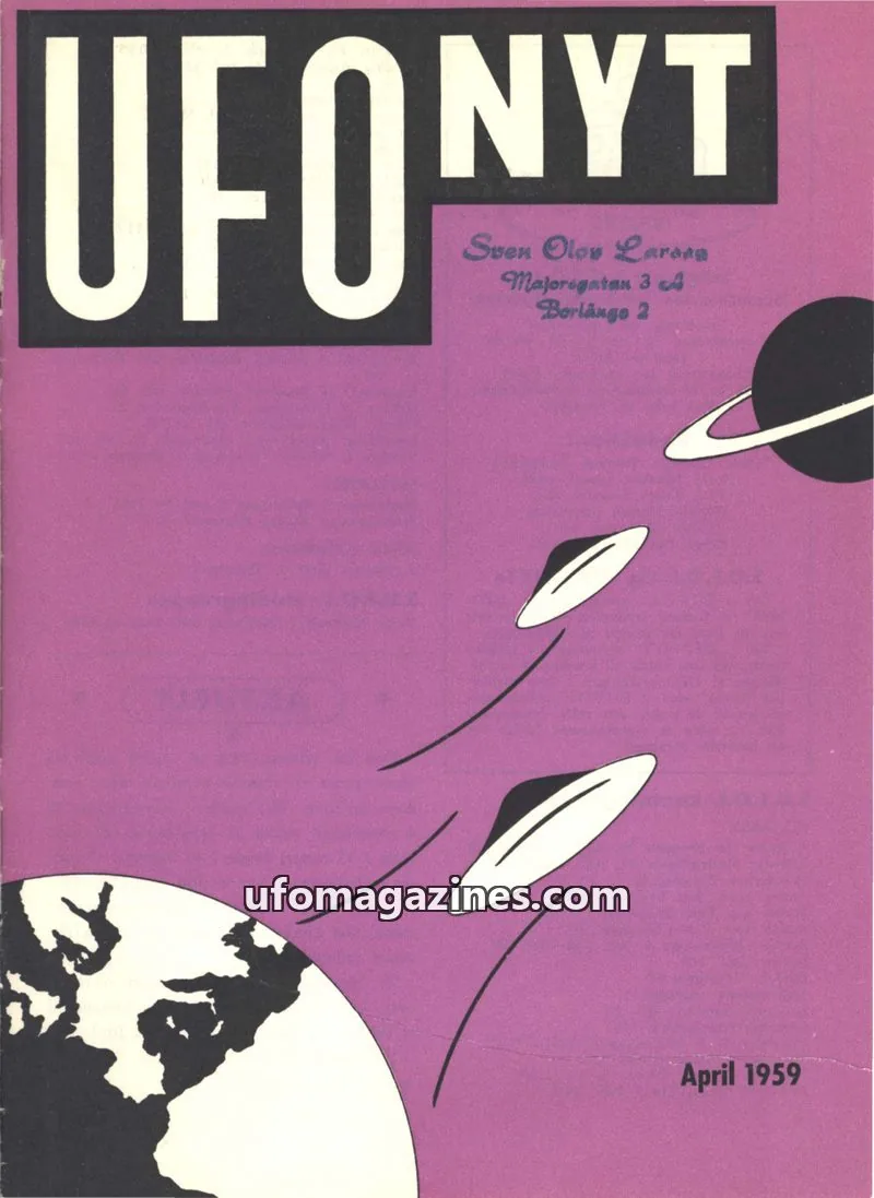 Cover of UFO Nyt (SUFOI) issue April 1959: UFO-NYT
