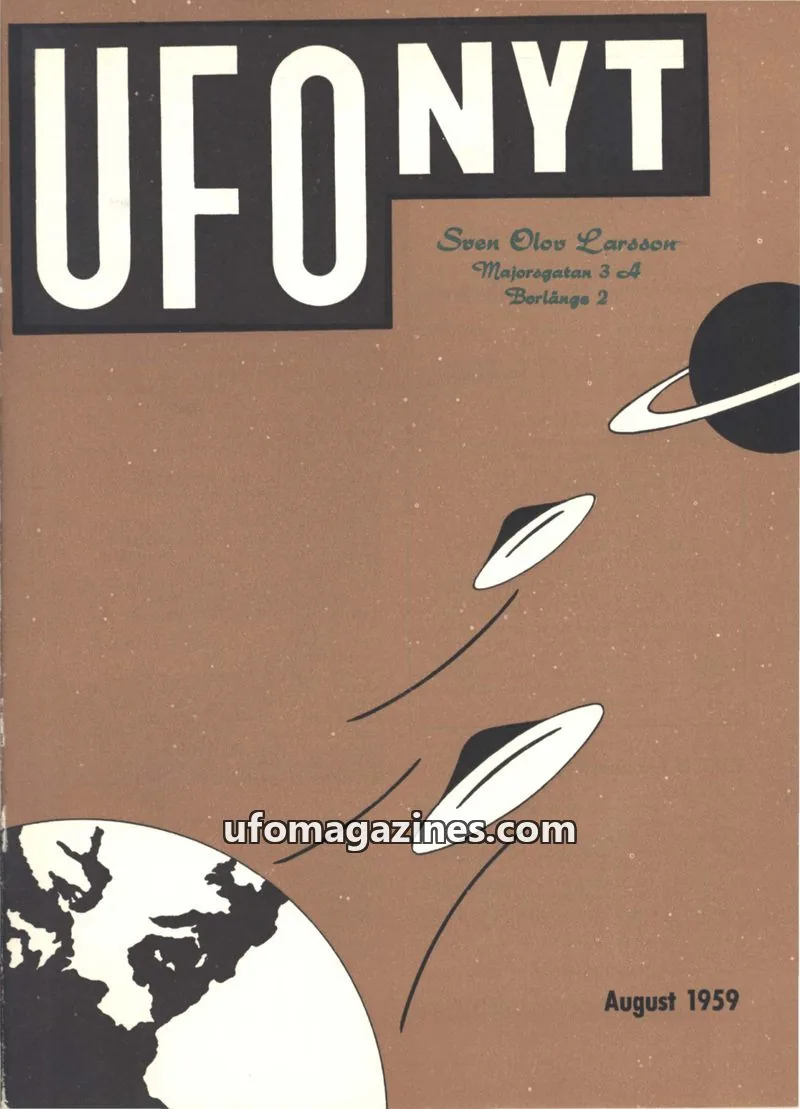 Cover of UFO Nyt (SUFOI) issue August 1959: UFO-NYT