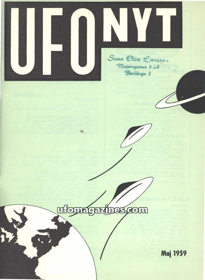 Cover of UFO Nyt (SUFOI) issue 1: UFO NYT