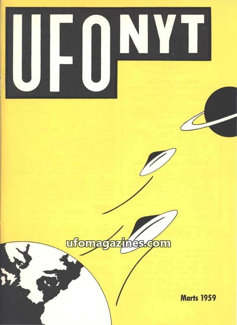 Cover of UFO Nyt (SUFOI) issue Marts 1959: UFO-NYT