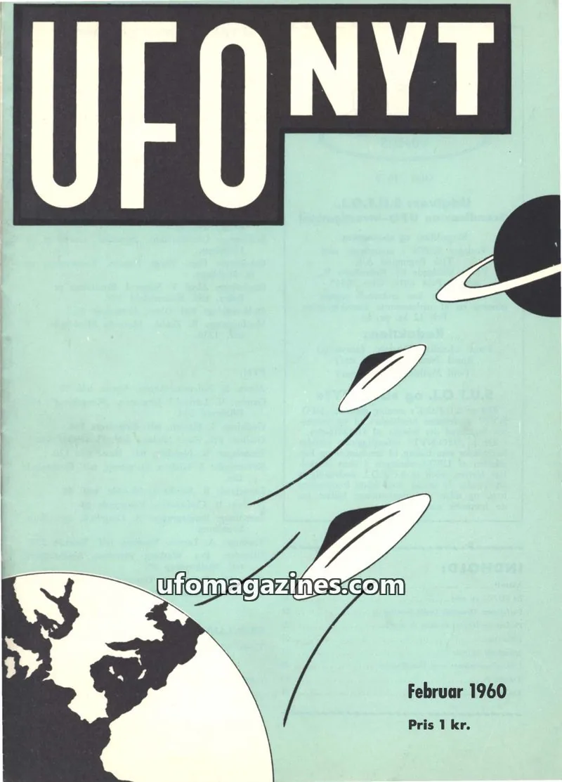 Cover of UFO Nyt (SUFOI) issue Februar 1960: UFO NYT