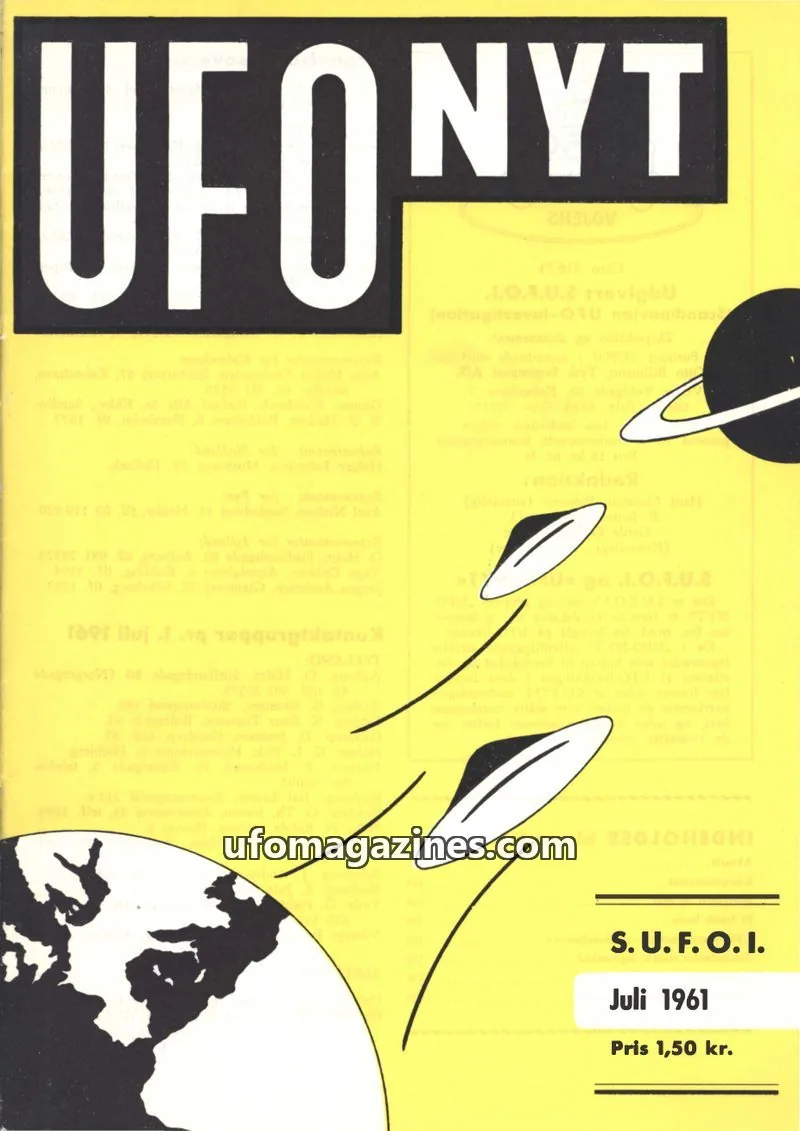 Cover of UFO Nyt (SUFOI) issue Juli 1961: UFO NYT