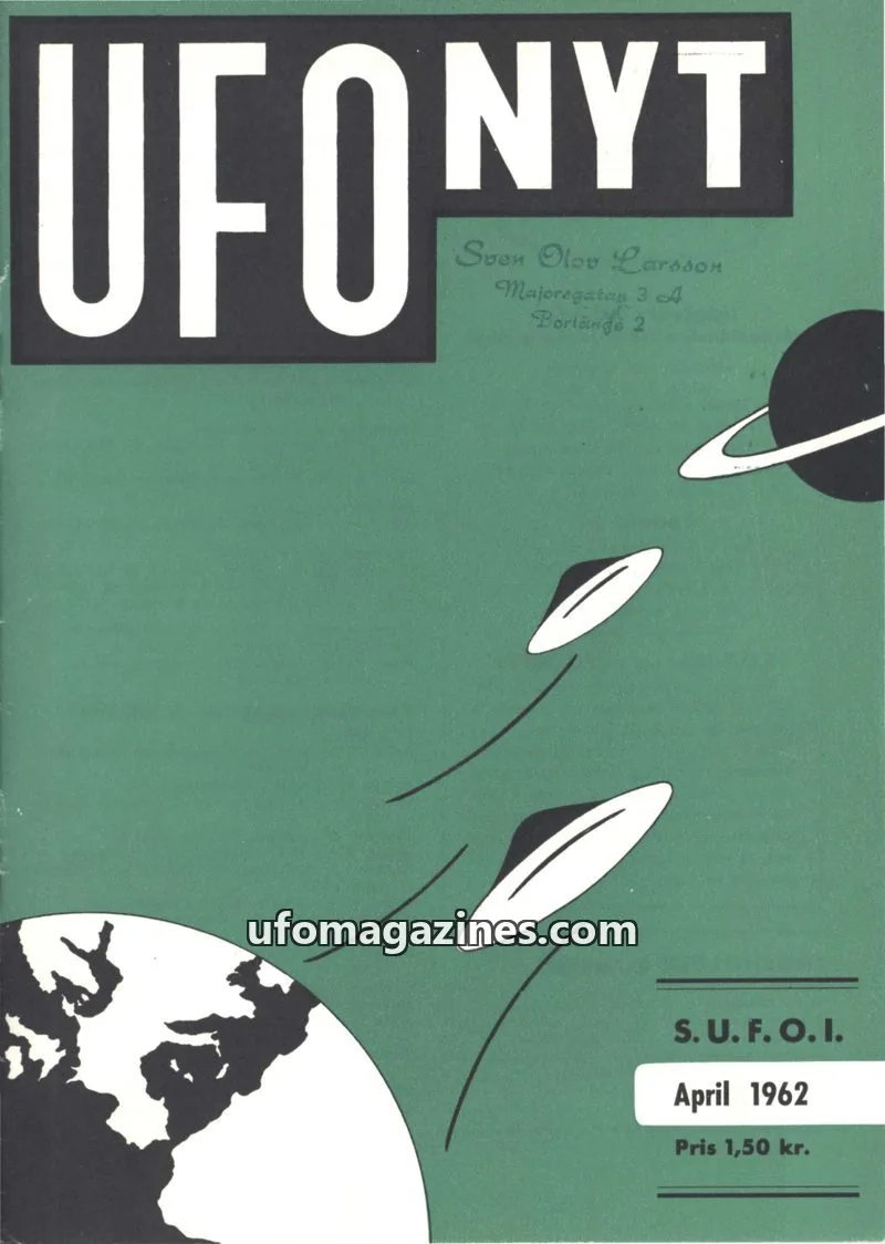 Cover of UFO Nyt (SUFOI) issue April 1962: UFO-NYT