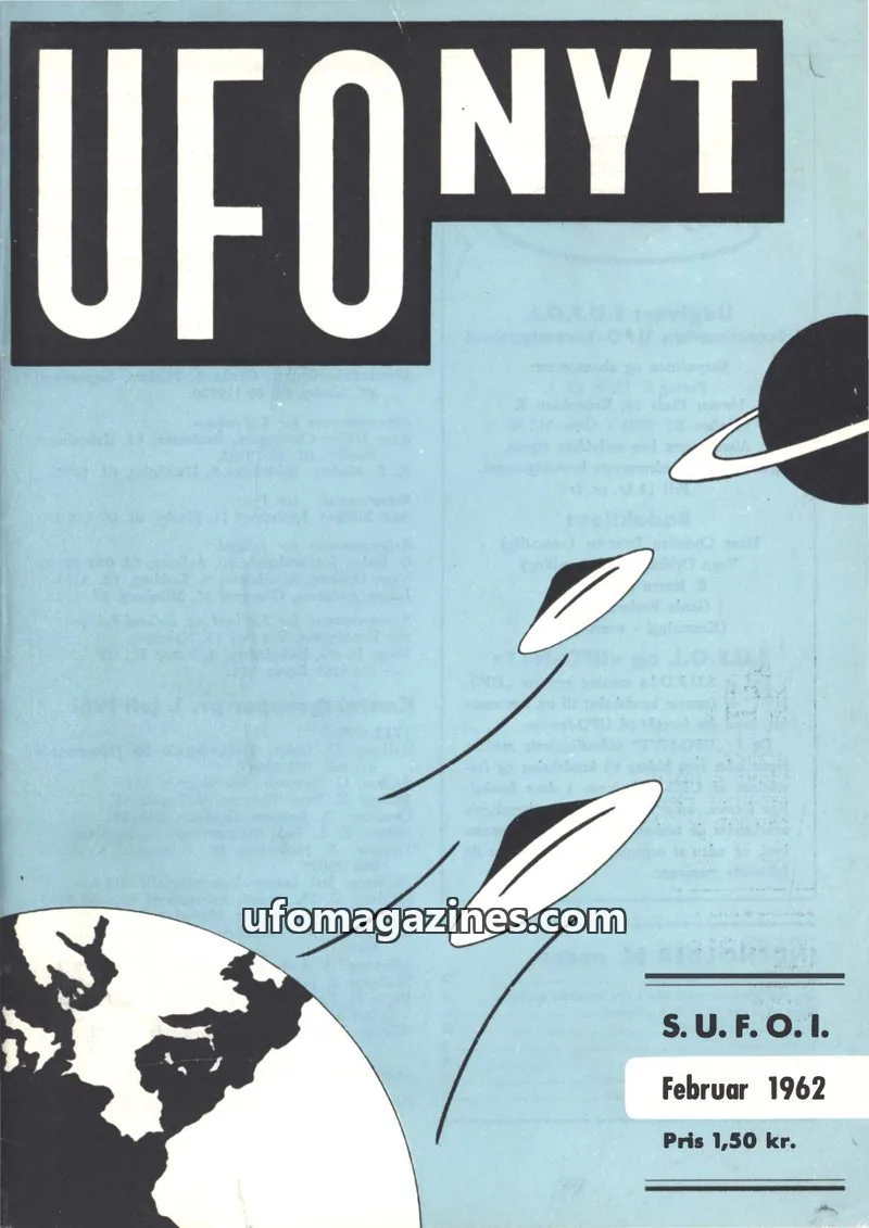 Cover of UFO Nyt (SUFOI) issue Februar 1962: UFO NYT