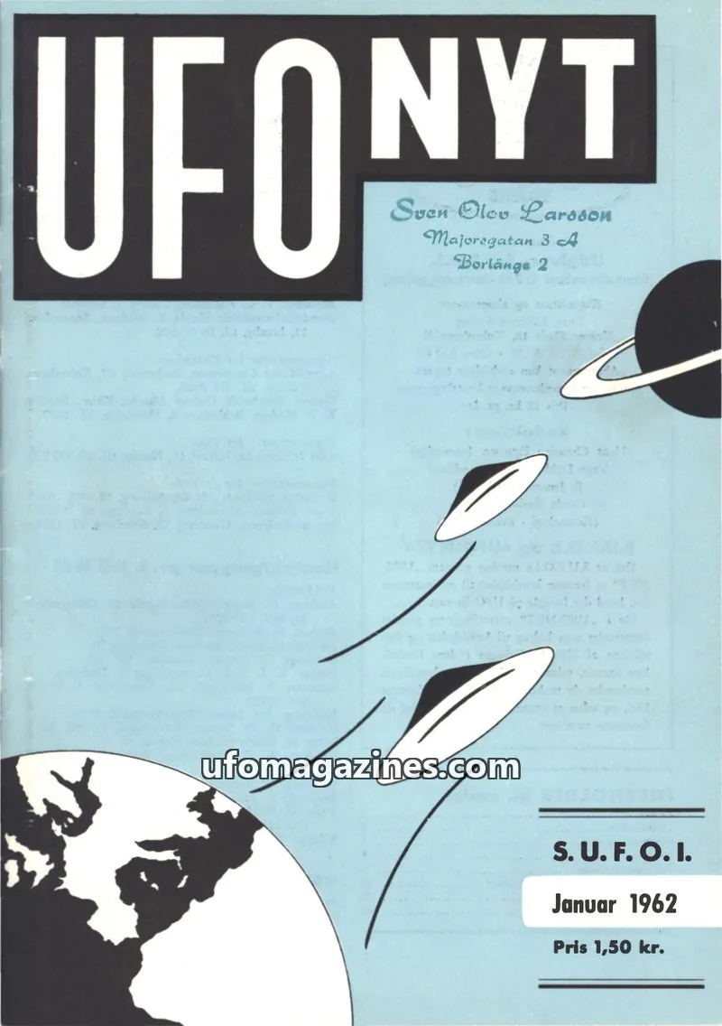 Cover of UFO Nyt (SUFOI) issue Januar 1962: UFO-NYT