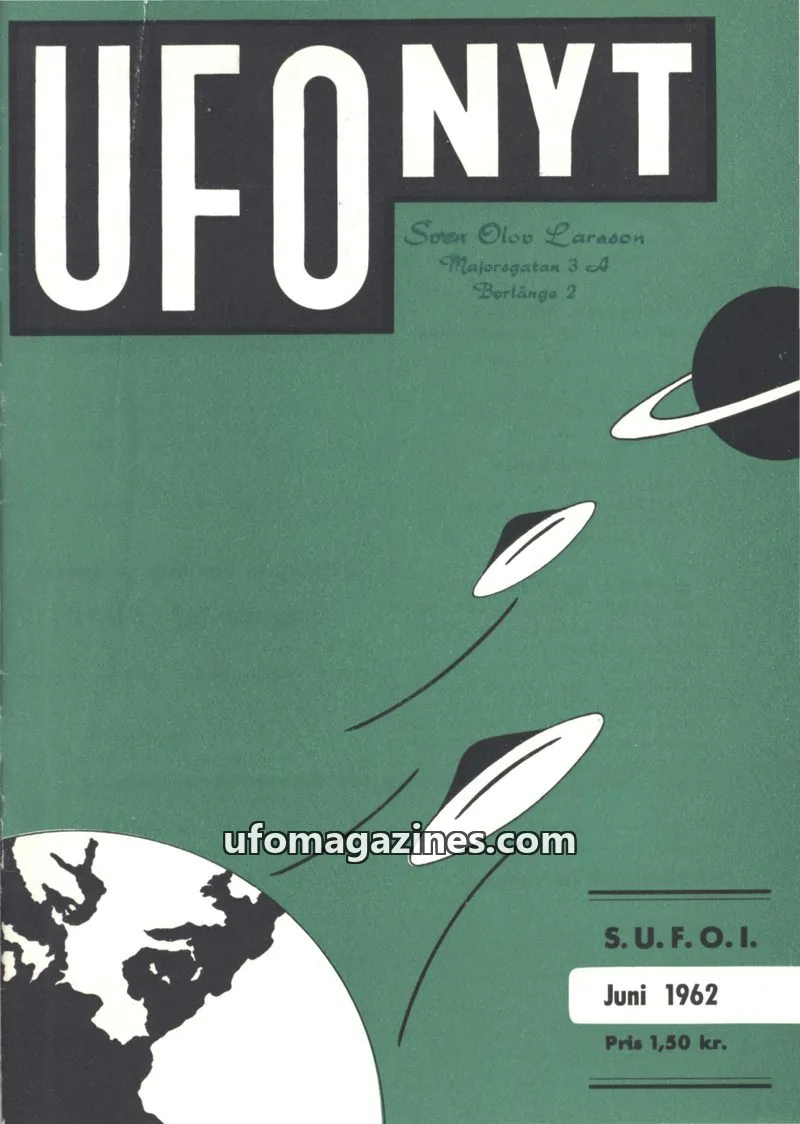 Cover of UFO Nyt (SUFOI) issue Juni 1962: UFO NYT