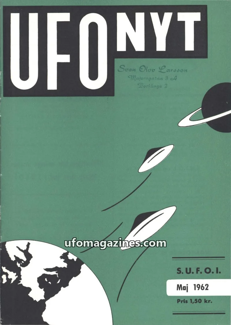 Cover of UFO Nyt (SUFOI) issue Maj 1962: UFO-NYT