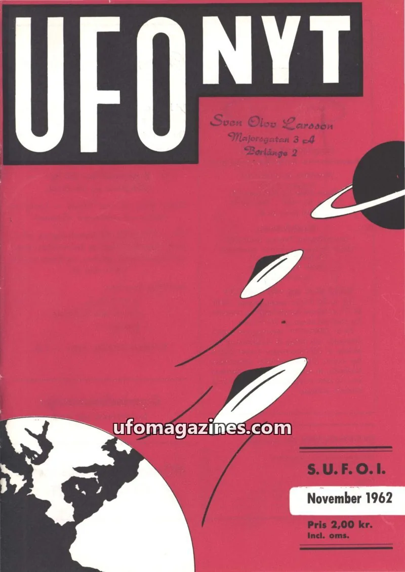 Cover of UFO Nyt (SUFOI) issue November 1962: UFO-NYT