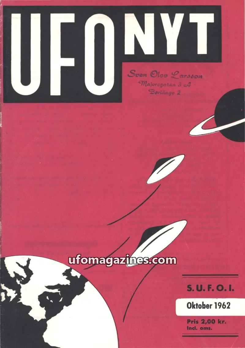 Cover of UFO Nyt (SUFOI) issue Oktober 1962: UFO NYT