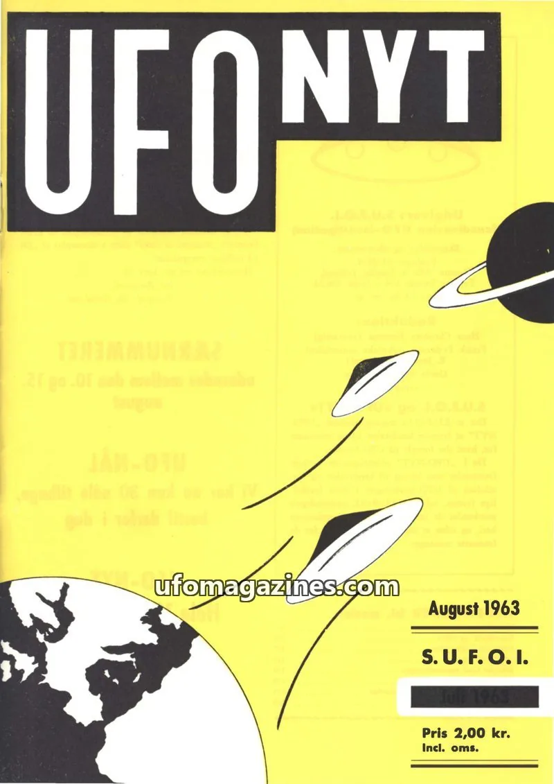 Cover of UFO Nyt (SUFOI) issue August 1963: UFO NYT