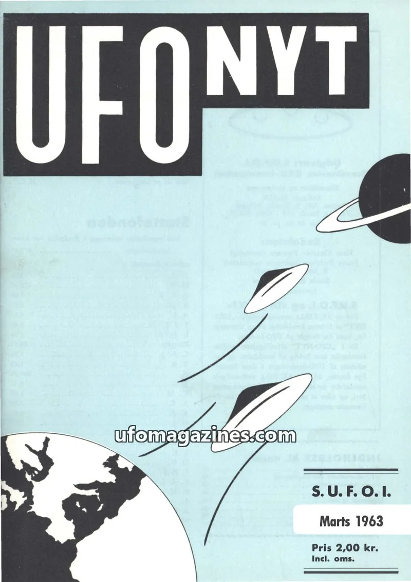 Cover of UFO Nyt (SUFOI) issue Marts 1963: UFO NYT